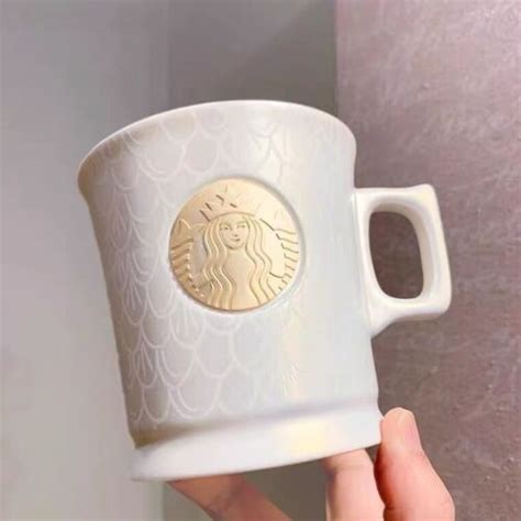 Limited Starbucks Mug 50th Anniversary Copper Seal Ceramic Cup Fish