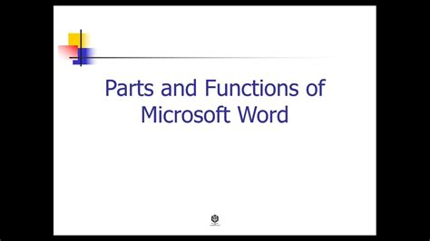 Parts And Functions Of Microsoft Word YouTube