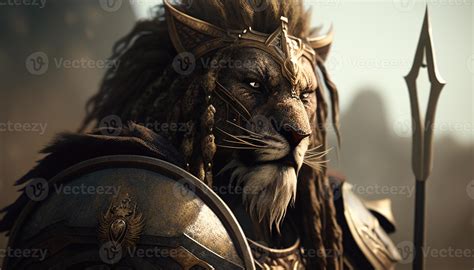 lion warrior, digital art illustration, 23005288 Stock Photo at Vecteezy