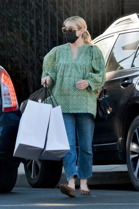 Pregnant Emma Roberts Shopping At Buck Mason In Los Angeles 12 16 2020