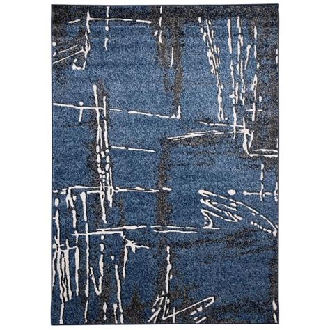 Tapis de Salon Poils Courts BREEZE TAPISO Bleu Marine Graphite Moucheté