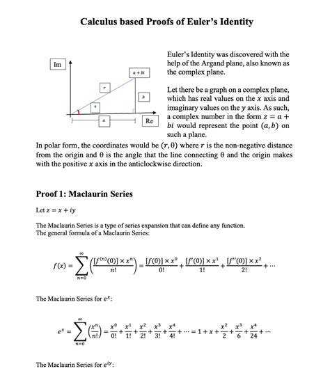 Calculus Based Proofs Of Eulers Identity Soham Joshi Medium