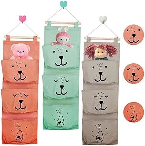 Tinyuet Pcs Joli Sac De Rangement Suspendu Imperm Able En Coton Jute