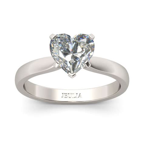 Jeulia Solitaire Heart Cut Sterling Silver Promise Ring Jeulia UK