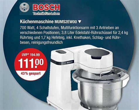 Bosch K Chenmaschine Mums Ew Angebot Bei V Markt