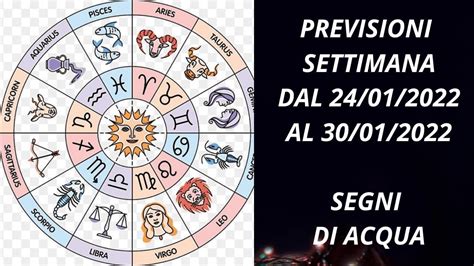 LETTURE EVOLUTIVE SEGNI DI ACQUA SETTIMANA DAL 24 01 2022 AL 30 01 2022