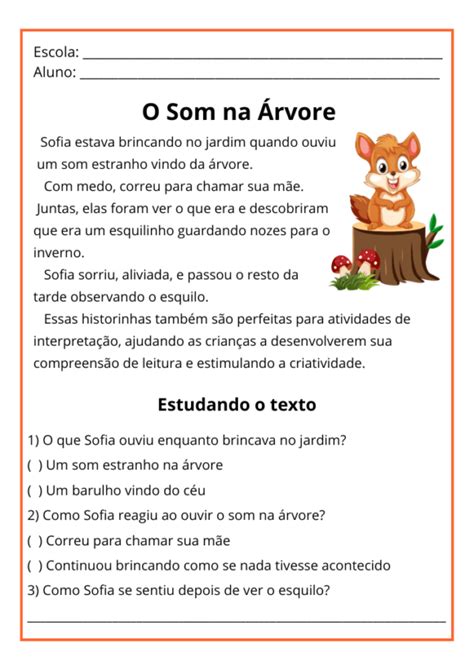 Texto Curto Com Interpretação 6 Ano - 32 Textos Curtos Para Interpretação 6º Ano Com Gabarito