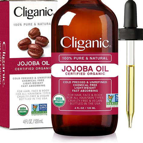 Cliganic 100 Pure Organic Jojoba Oil 4oz Cold Pressed Hexane Free