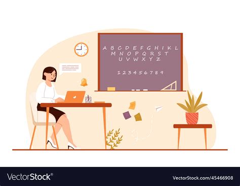 Teacher at classroom Royalty Free Vector Image