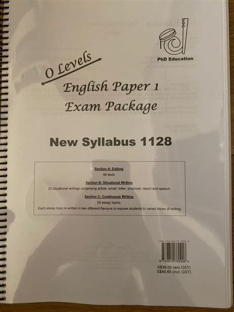 O Levels English Paper Exam Package New And Unused Hobbies Toys