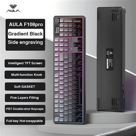 Aula F Pro Gaming Mechanical Keyboard Full Size Custom Backlight Hot Swappable Wireless
