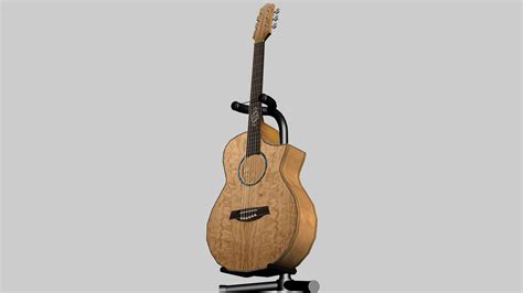 Acoustic Guitar Free 3d Model 3ds Obj Dae Max C4d Fbx Tga Sldprt Free3d