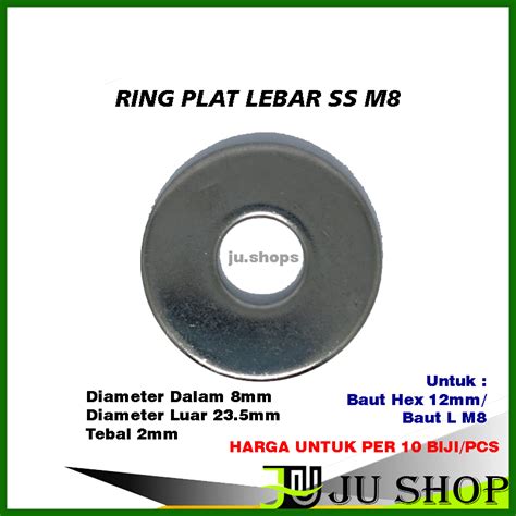 Jual Isi 10pcs RING PLAT LEBAR M8 X 24 X 2 0 Wide Flat Washer