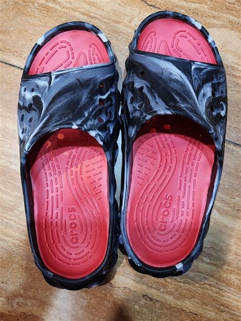 Crocs Echo Marbled Slide Color Is Black Flame Us M W Women S