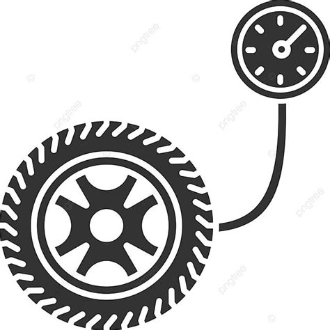 Tire Pressure Gauge Glyph Icon Symbol Device Service Vector Symbol