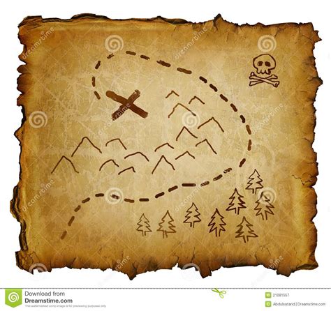 Pirate Treasure Map on Parchment