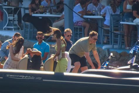 Shirtless Elon Musk Vacations In Mykonos On Yacht Bikini-Clad Woman