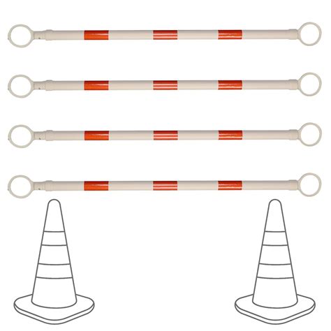 4 Pack Retractable Traffic Cone Bar From 4ft To 7 2ft Expandable