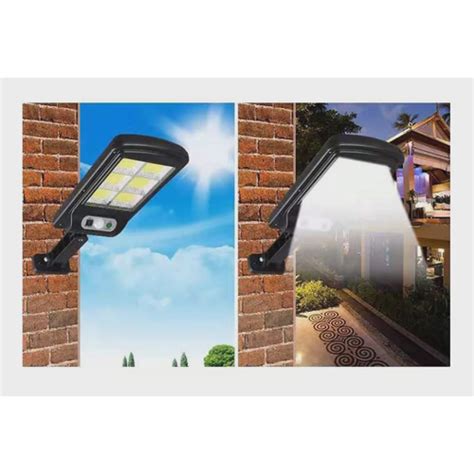 Mini Luminária Led Solar Poste de Rua Parede Sensor Presença 120 W