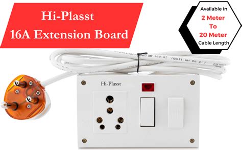 HI PLASST 1 5sqmm 6meter Electric Heavy Duty 16a Extension Board For