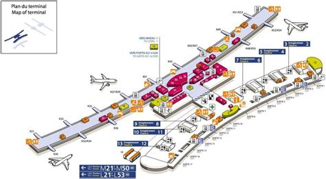 Cdg Terminal 2e De La Carte Paris Charles De Gaulle Airport Map