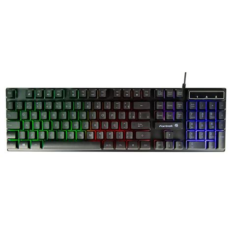 Teclado Gamer Multimidia Fortrek Blackfire New Membrana Rainbow