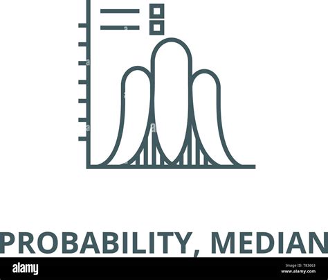 Probabilidad Media L Nea Vector Icono Concepto Lineal Esbozo De