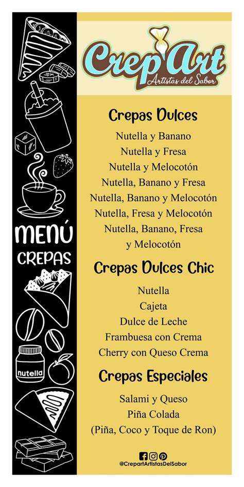 Te presentamos nuestro NUEVO MENÚ DE CREPAS Crep art Receta para