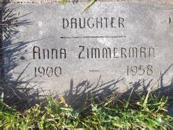 Anna Zimmerman Find A Grave Gedenkplek