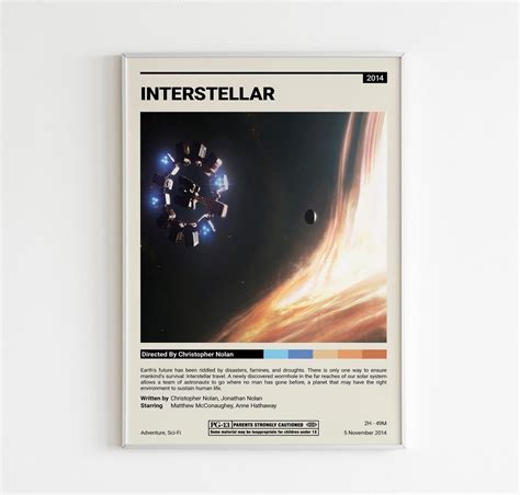 Interstellar Movie Poster Sci-fi Movie Poster Christopher - Etsy