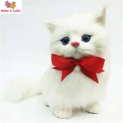 NEW One Piece Artificial Fur Made Plush Cats Toy Persian Kat Kitten Pussy Cat Doll Decorations