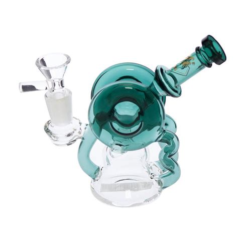 Gili Glass Double Donut Recycler Mini Bong Smoking Outlet