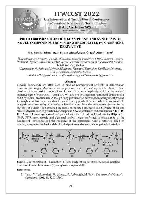 (PDF) PHOTO BROMINATION OF (+)-CAMPHENE AND SYNTHESIS OF NOVEL ...