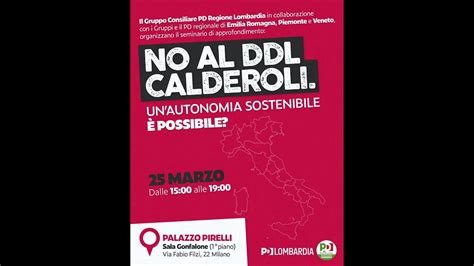 Autonomia Differenziata No Al Ddl Calderoli Un Autonomia Sostenibile