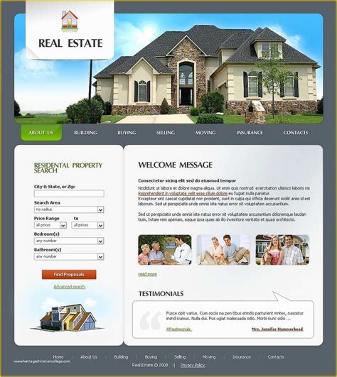 Real Estate Website Templates Free Of Real Estate Website Template ...