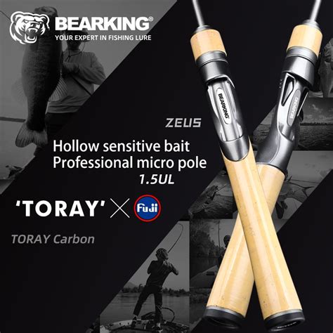 Bearking Zeus คันเบ็ดตกปลาไมโคร คาร์บอนไฟเบอร์ น้ําหนักเบา สําหรับตกปลา ...