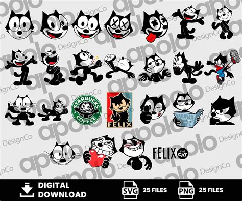 Clipart Felix Svg Cat Svg Black And White Svg Love Svg Animation