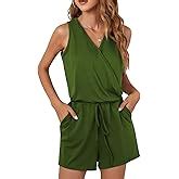 AILUNSNIKA Summer Sleeveless Tank Jumpsuit For Women V Neck Button Down