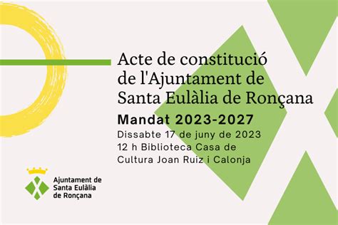 L acte de constitució del nou Ajuntament tindrà lloc demà dissabte 17