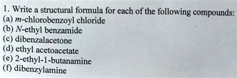 Solved Write A Structural Formula For Each Of The Following Compounds