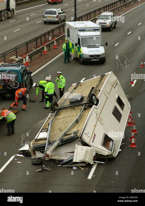 Accident On M4 Motorway Near The City Of Newport South Wales Gb Uk 2005