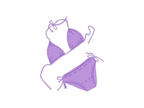 Premium Vector Handdrawn Colored Sketch Of Woman Swimsuit Bikini Summer Accessory Isolated On
