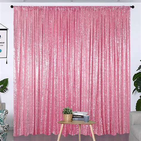 Partisout Polyester Sequin Backdrop 4ft X 7ft Pink Gold