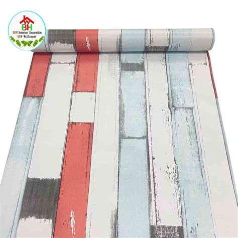 Bhw Wallpaper Wood Design Pvc Self Adhesive Waterproof Wallpaper Fabric