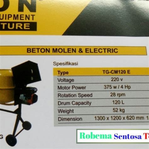 Jual READY Molen Tigon TCM 180 E Mixer Molen Mesin Pengaduk Semen