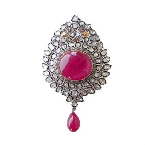 Diamond Polki Pendant With Ruby At Best Price In Jaipur By Molto Bello