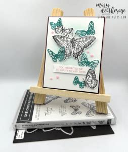 Stampin Up Splashy Sketched Butterflies Thank You Card With Video