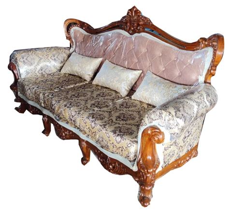 7 Seater Wooden Cream Printed Sofa Set Rexin At Rs 150000 Set In