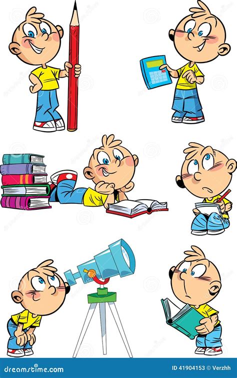 Cartoon Boy With School Subjects Stock Vector Image 41904153