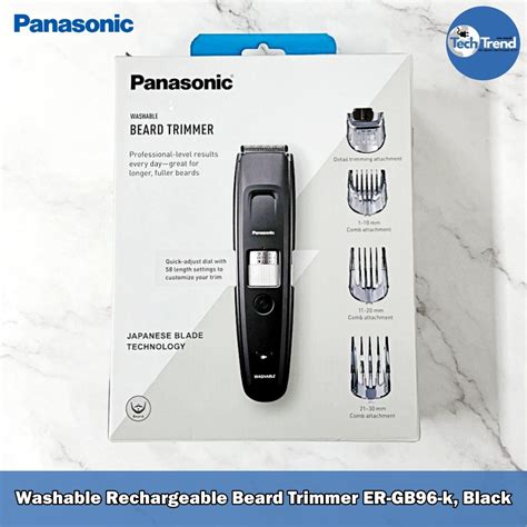 Panasonic Washable Rechargeable Beard Trimmer Er Gb K Black